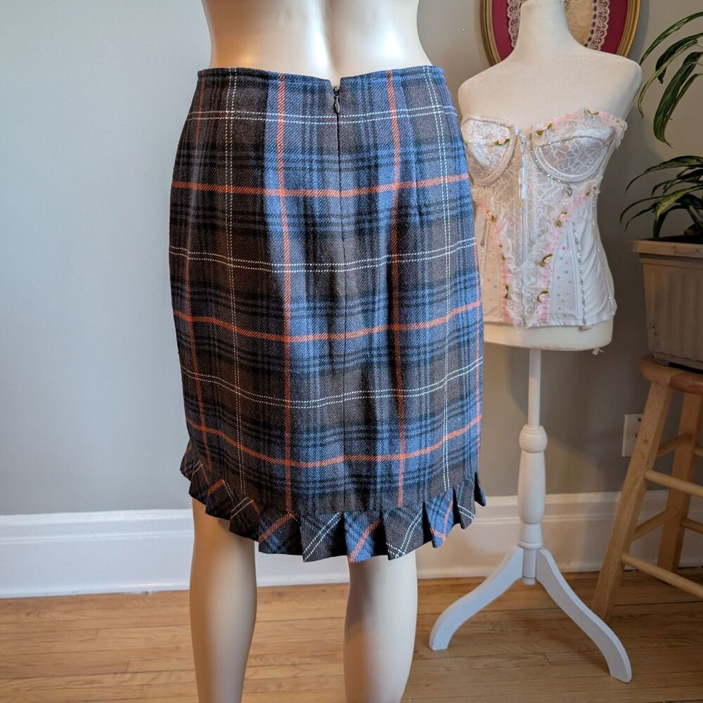 Cabi Mini Skirt Plaid Wool Blend Dark Academia Preppy Twee Corpcore Size 4 - Picture 4 of 9